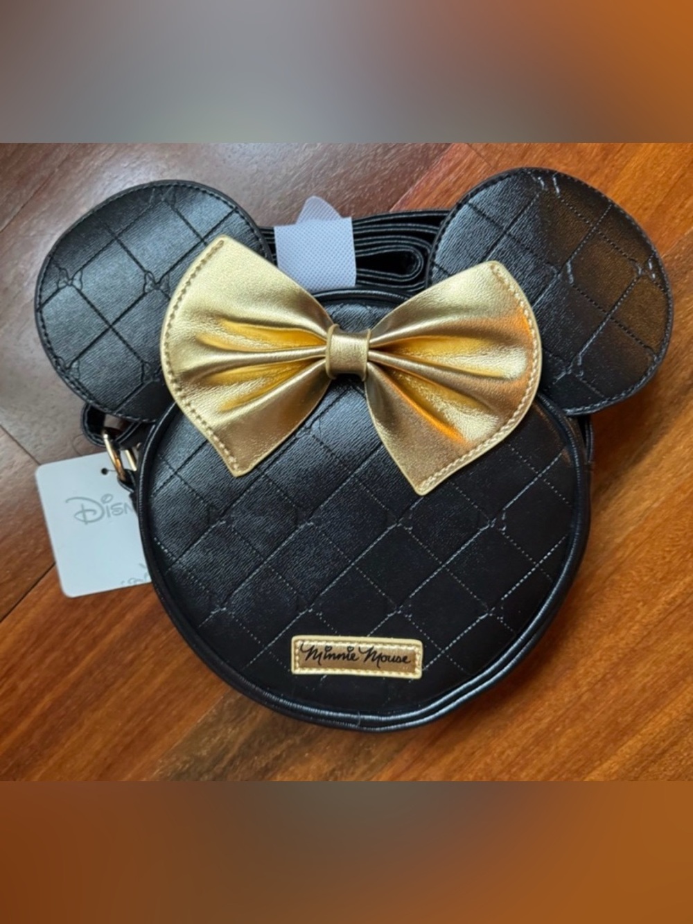 Disney Minnie Black and Gold Mini Crossbody Bag